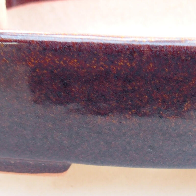 Bol à bonsaï en céramique 11,5 x 9,5 x 3,5 cm, brun