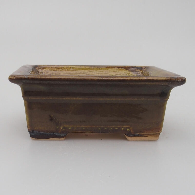 Bol à bonsaï en céramique 11,5 x 9,5 x 5 cm, gris