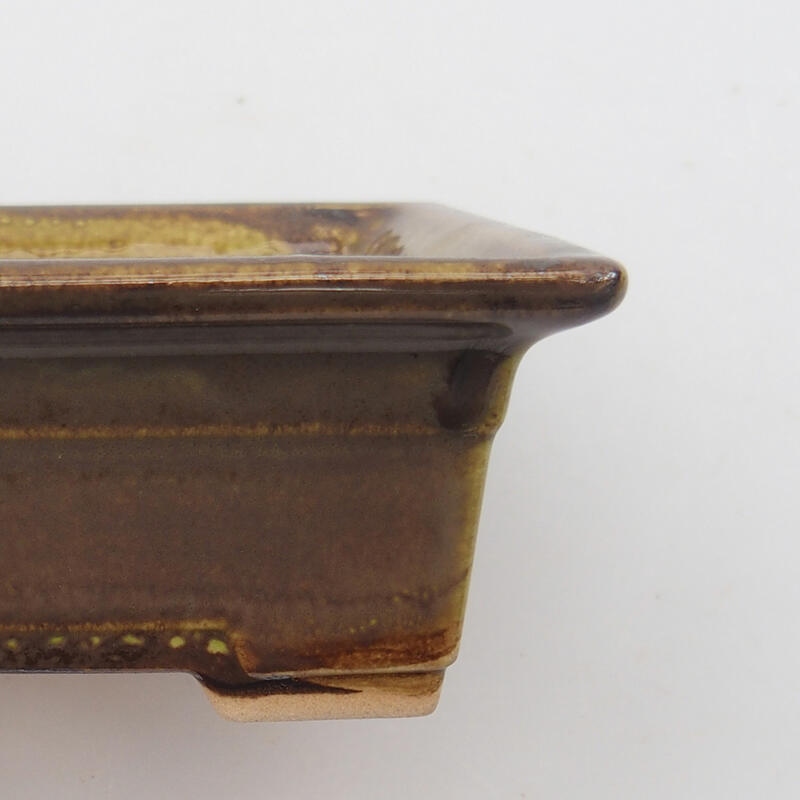 Bol à bonsaï en céramique 11,5 x 9,5 x 5 cm, gris