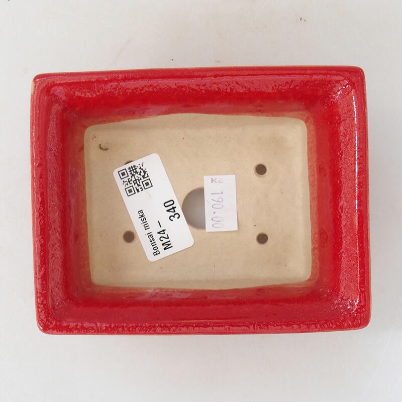 Bol à bonsaï en céramique 11,5 x 9 x 4,5 cm, couleur rouge