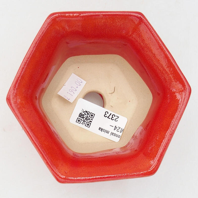 Bol à bonsaï en céramique 11 x 10 x 5,5 cm, couleur rouge
