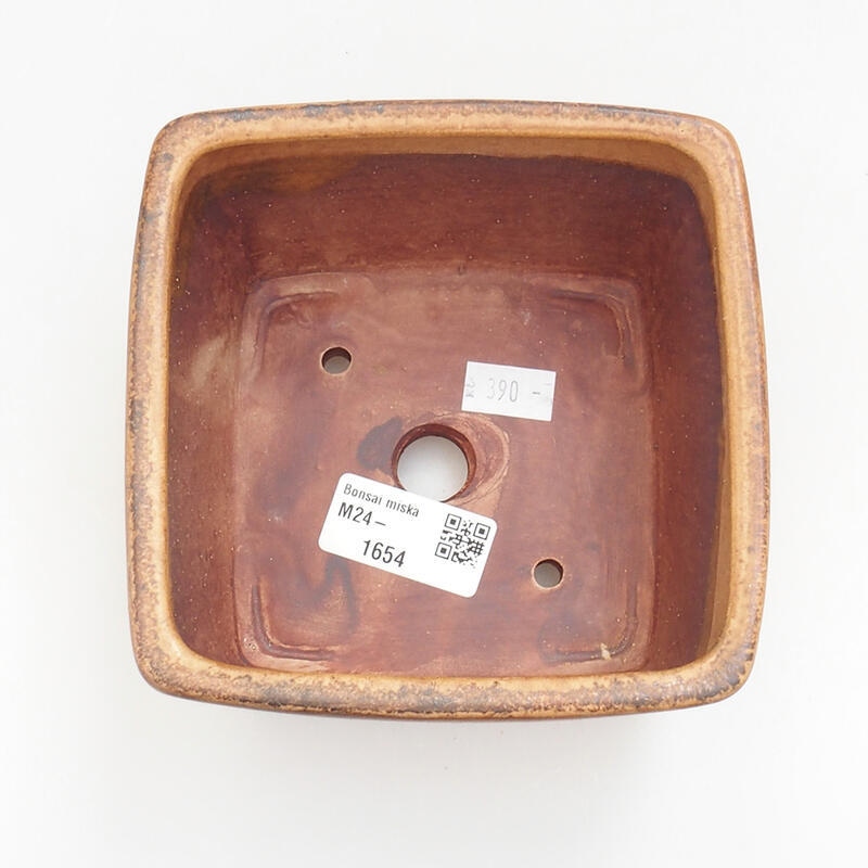 Bol à bonsaï en céramique 11 x 11 x 8 cm, orange