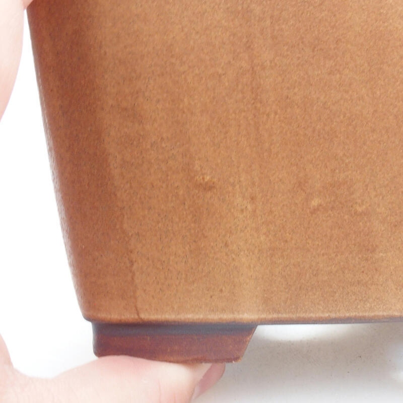 Bol à bonsaï en céramique 11 x 11 x 8 cm, orange