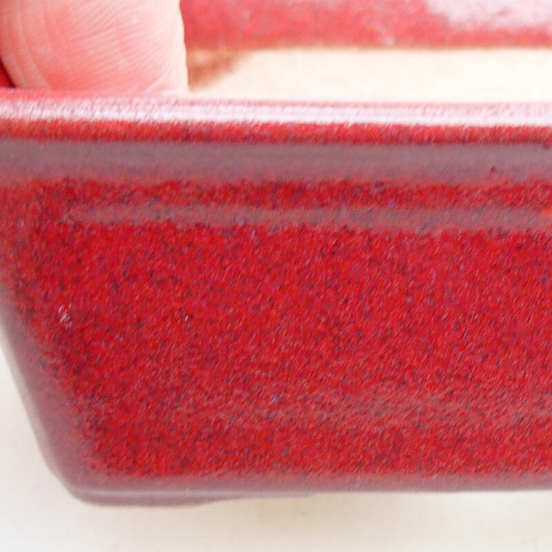 Bol à bonsaï en céramique 11 x 7,5 x 4 cm, couleur bordeaux