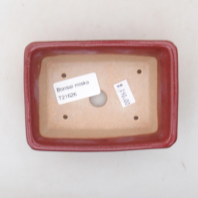 Bol à bonsaï en céramique 11 x 7,5 x 4 cm, couleur bordeaux