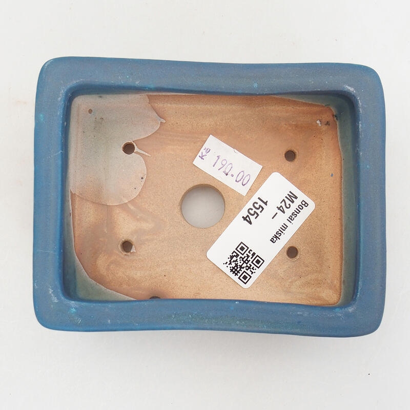 Bol à bonsaï en céramique 11 x 8,5 x 3,5 cm, couleur bleu