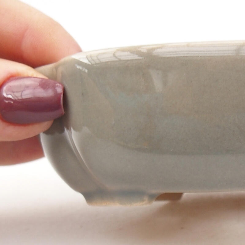 Bol à bonsaï en céramique 11 x 8,5 x 3,5 cm, gris