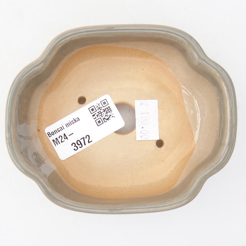 Bol à bonsaï en céramique 11 x 8,5 x 3,5 cm, gris