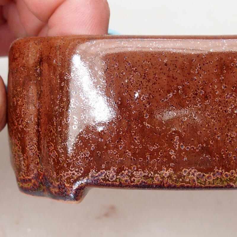 Bol à bonsaï en céramique 11 x 8,5 x 4 cm, brun