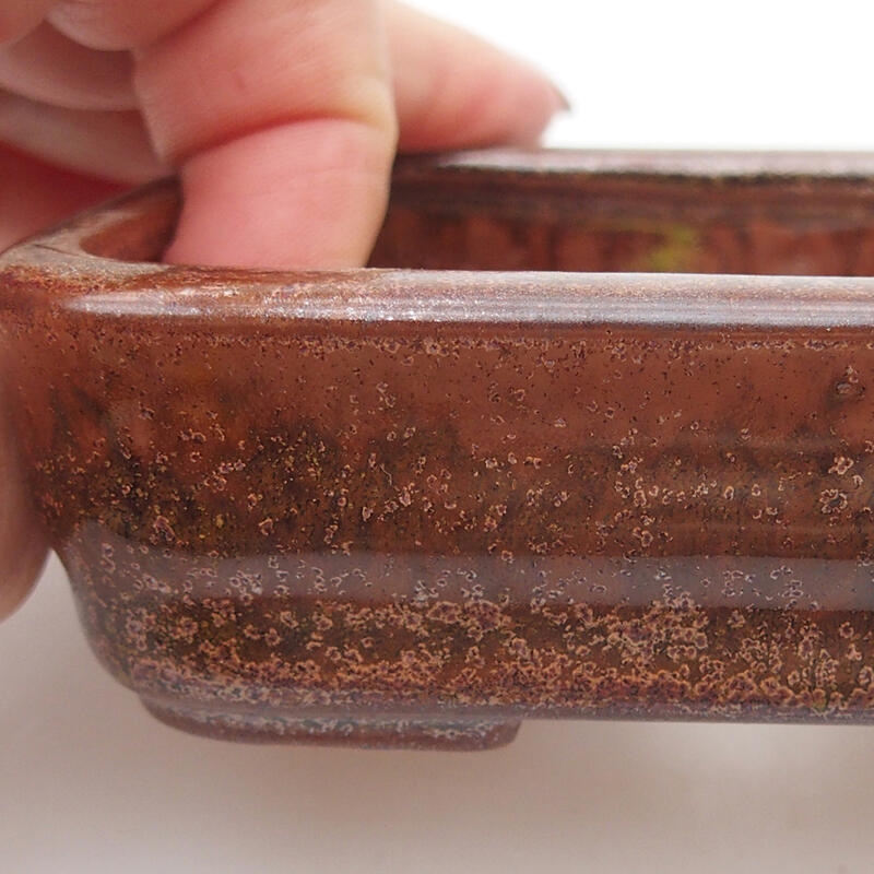 Bol à bonsaï en céramique 11 x 8 x 3 cm, brun