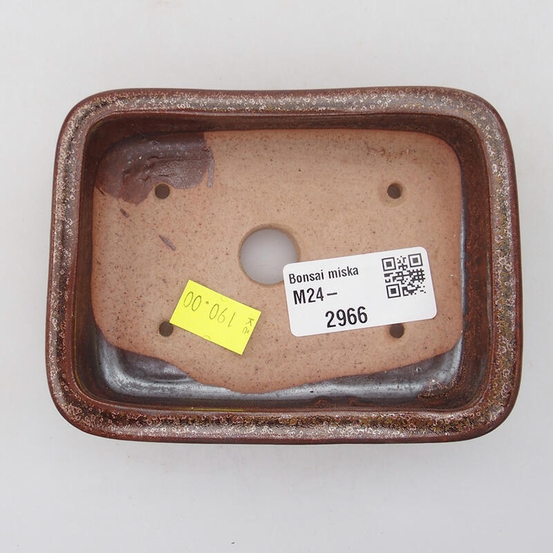 Bol à bonsaï en céramique 11 x 8 x 3 cm, brun