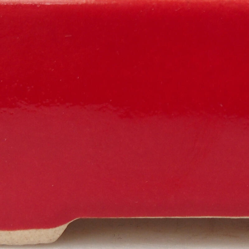 Bol à bonsaï en céramique 11 x 9,5 x 3 cm, couleur rouge
