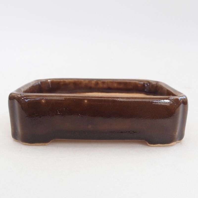 Bol à bonsaï en céramique 11 x 9 x 3,5 cm, brun