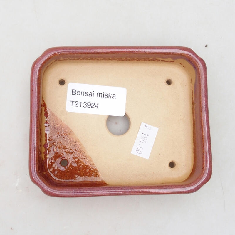 Bol à bonsaï en céramique 11 x 9 x 3 cm, rose