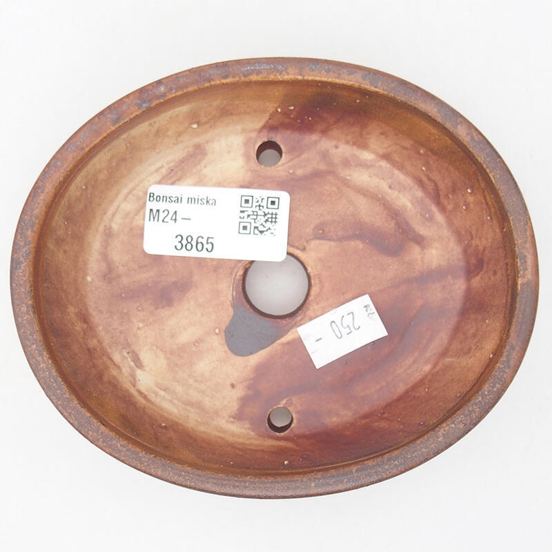 Bol à bonsaï en céramique 12,5 x 10,5 x 3,5 cm, brun