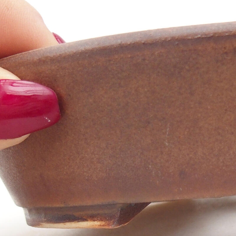 Bol à bonsaï en céramique 12,5 x 10,5 x 3,5 cm, brun