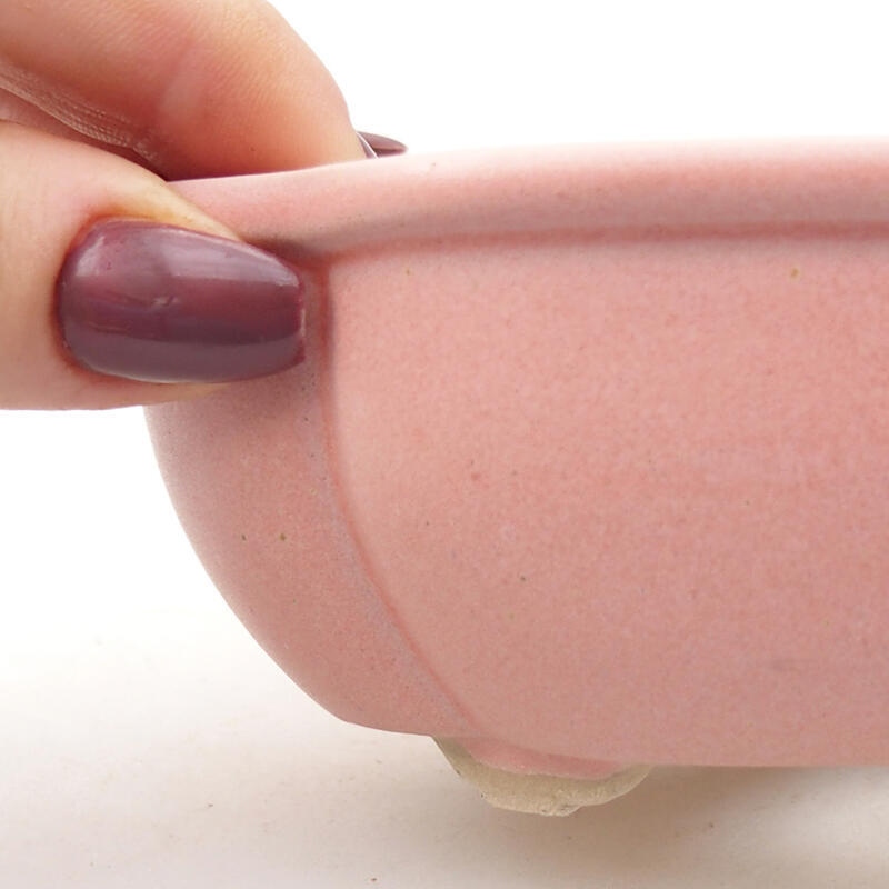 Bol à bonsaï en céramique 12,5 x 10,5 x 4,5 cm, rose