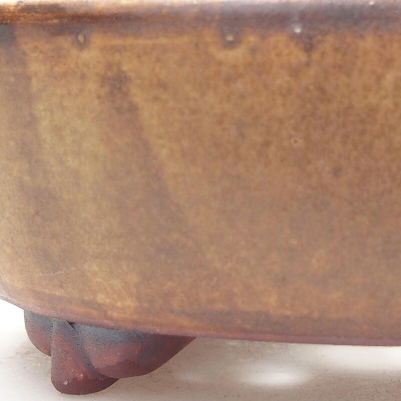 Bol à bonsaï en céramique 12,5 x 10,5 x 4 cm, brun