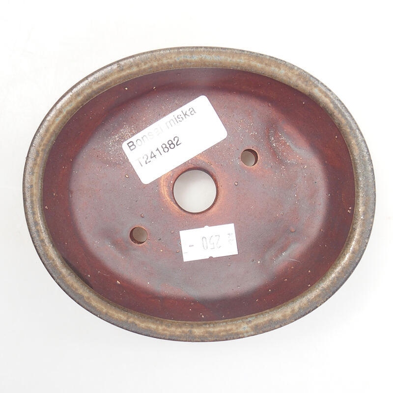 Bol à bonsaï en céramique 12,5 x 10,5 x 4 cm, brun