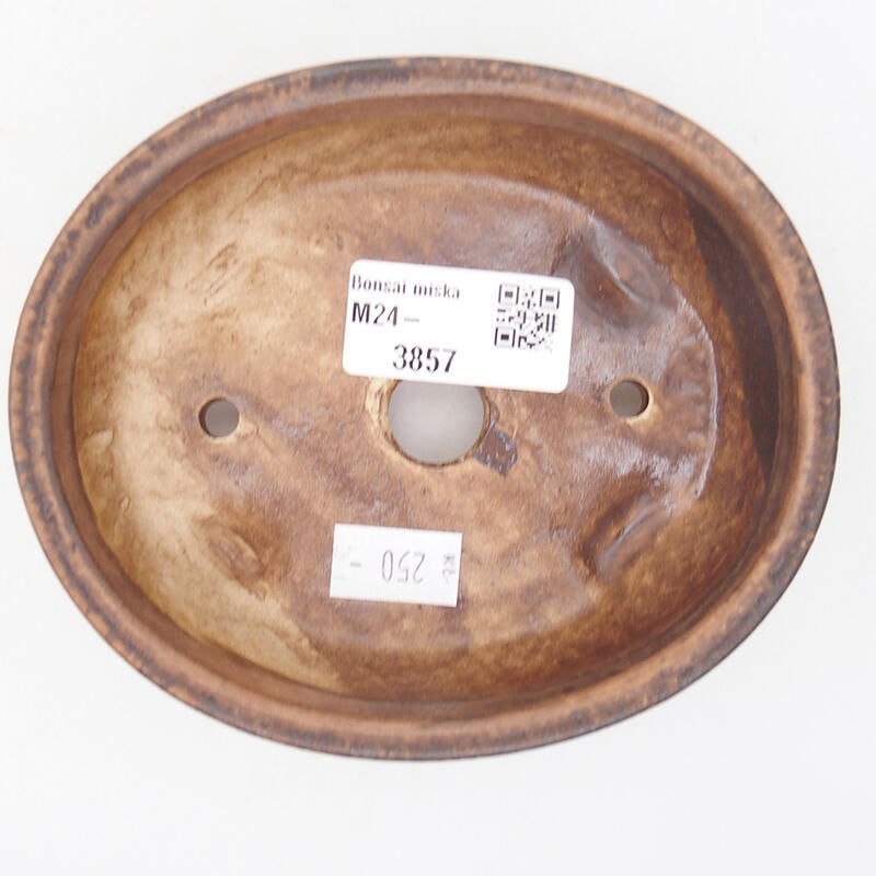 Bol à bonsaï en céramique 12,5 x 10 x 4 cm, brun