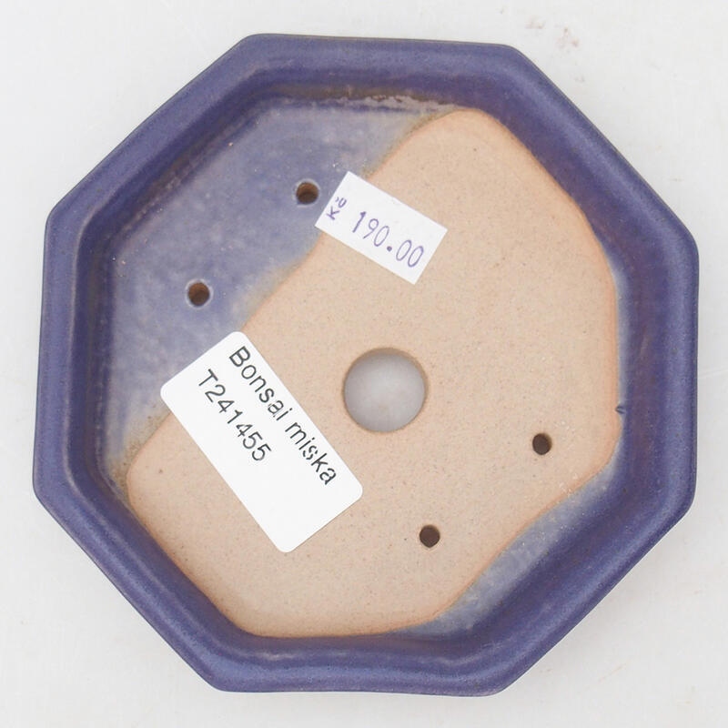 Bol à bonsaï en céramique 12,5 x 11,5 x 2 cm, couleur violet
