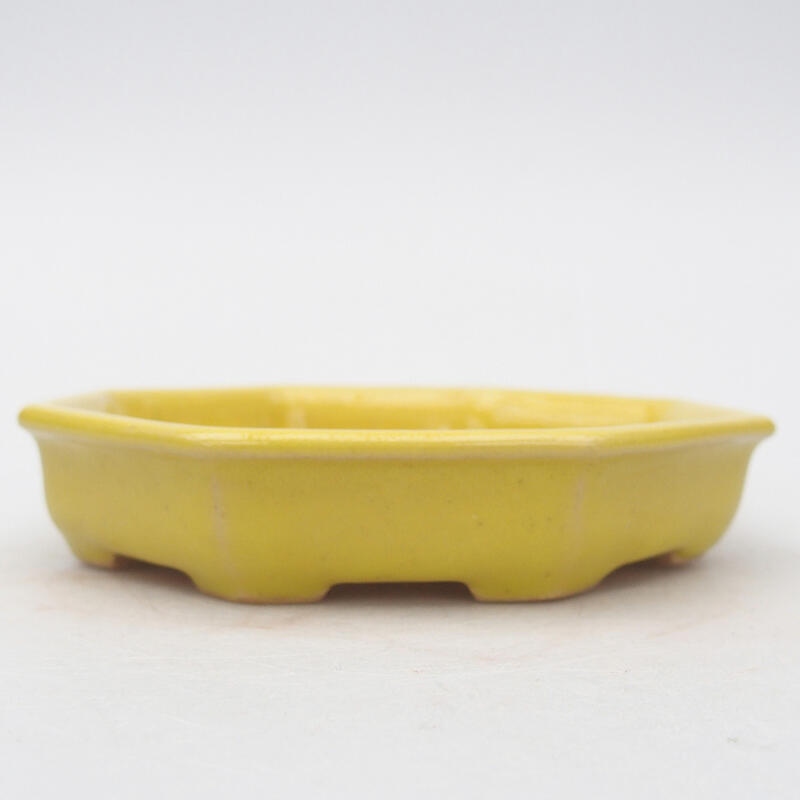 Bol à bonsaï en céramique 12,5 x 11,5 x 2 cm, jaune