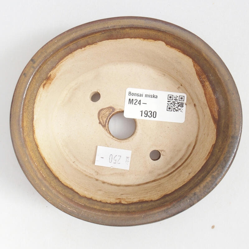 Bol à bonsaï en céramique 12,5 x 11,5 x 4 cm, brun