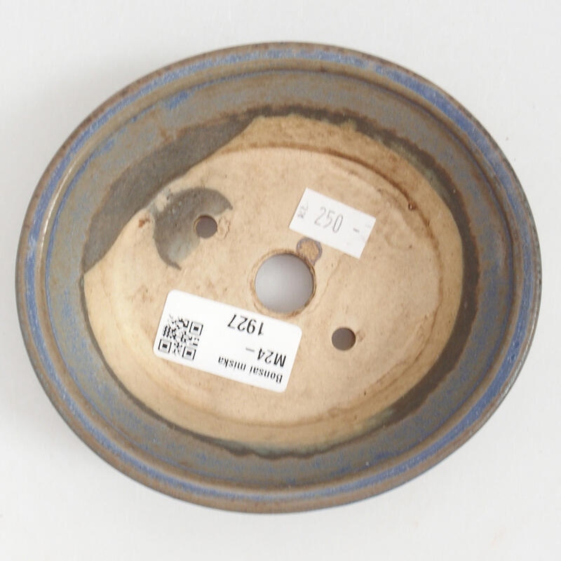 Bol à bonsaï en céramique 12,5 x 11,5 x 4 cm, couleur bleu