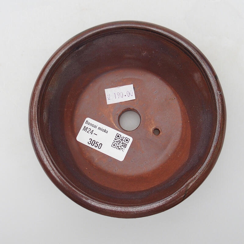 Bol à bonsaï en céramique 12,5 x 12,5 x 3,5 cm, couleur brun-noir