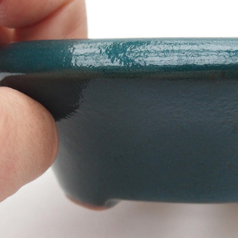 Bol à bonsaï en céramique 12,5 x 12,5 x 3,5 cm, vert