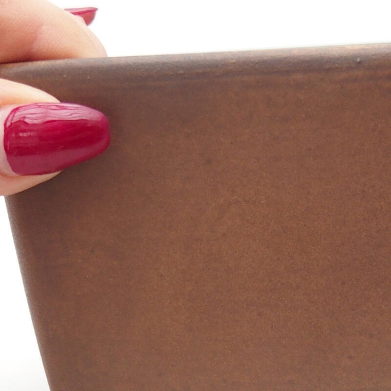 Bol à bonsaï en céramique 12,5 x 12,5 x 8 cm, brun