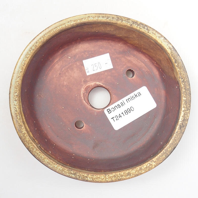 Bol à bonsaï en céramique 12,5 x 12 x 3,5 cm, brun
