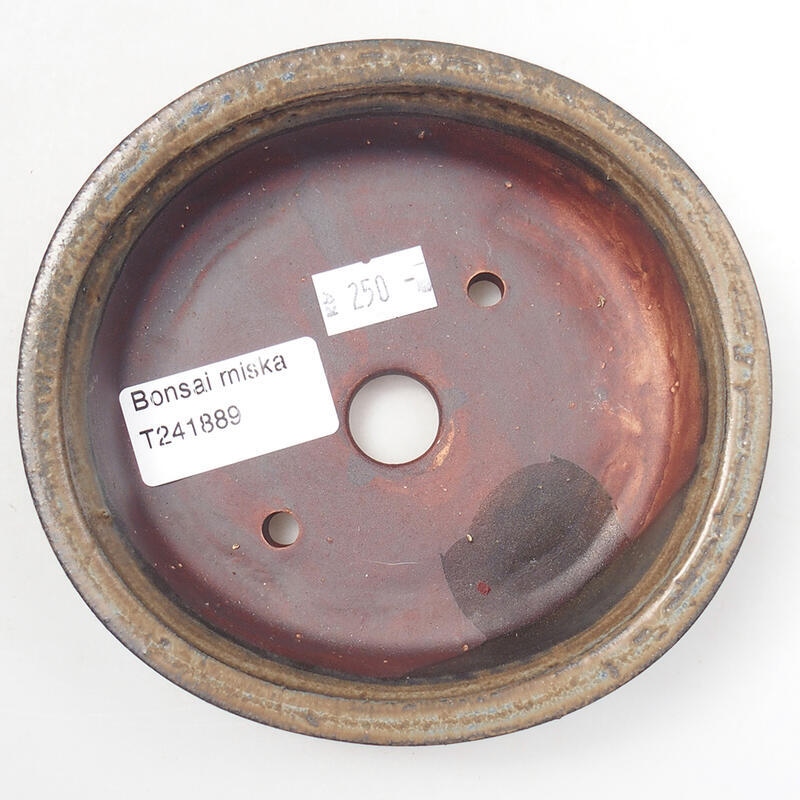 Bol à bonsaï en céramique 12,5 x 12 x 3,5 cm, brun