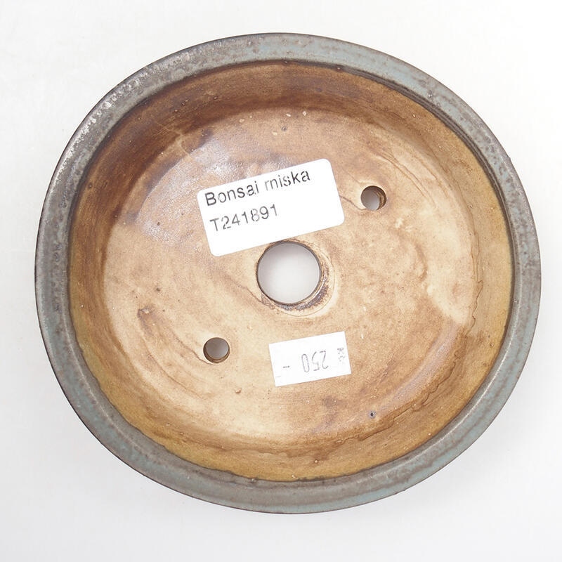Bol à bonsaï en céramique 12,5 x 12 x 3,5 cm, couleur bleu