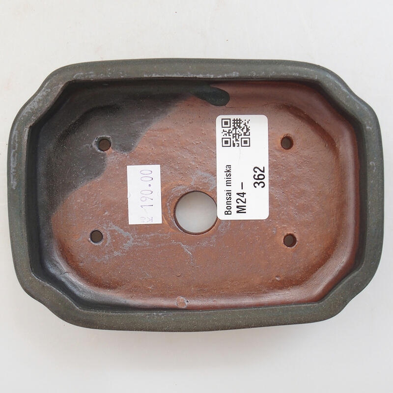 Bol à bonsaï en céramique 12,5 x 9 x 3 cm, gris