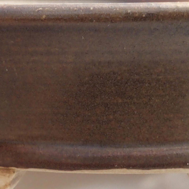 Bol à bonsaï en céramique 12 x 10,5 x 3,5 cm, brun