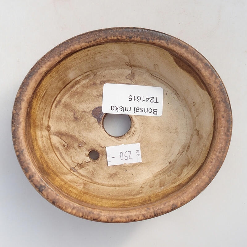 Bol à bonsaï en céramique 12 x 10,5 x 3,5 cm, brun-rose