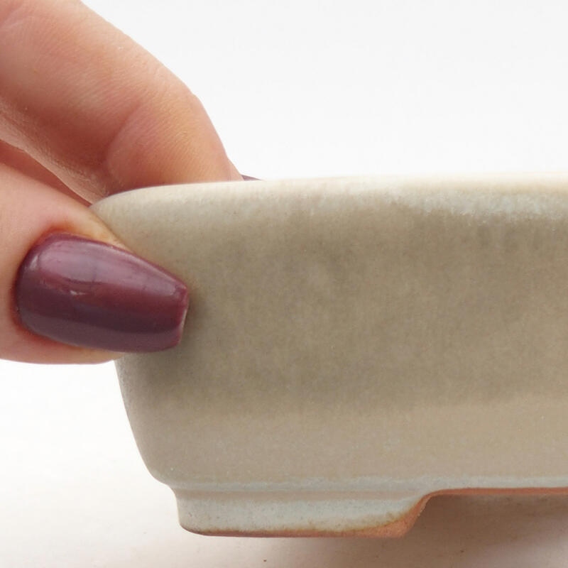 Bol à bonsaï en céramique 12 x 10 x 4 cm, couleur beige