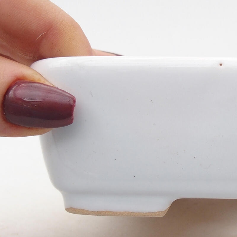 Bol à bonsaï en céramique 12 x 10 x 4 cm, couleur blanc