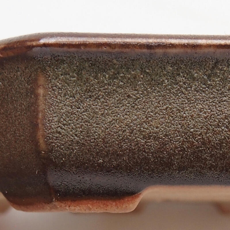 Bol à bonsaï en céramique 12 x 11,5 x 2 cm, brun