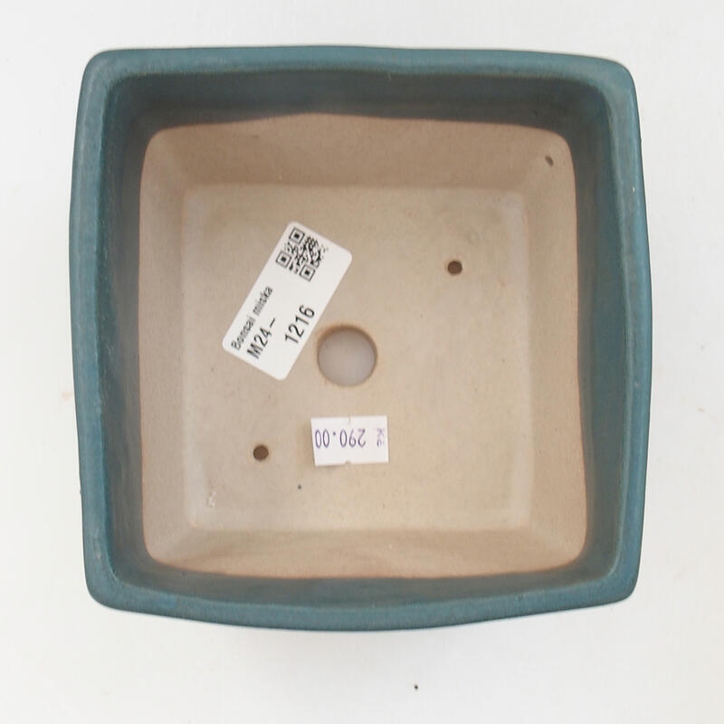 Bol à bonsaï en céramique 12 x 12 x 8,5 cm, couleur bleu