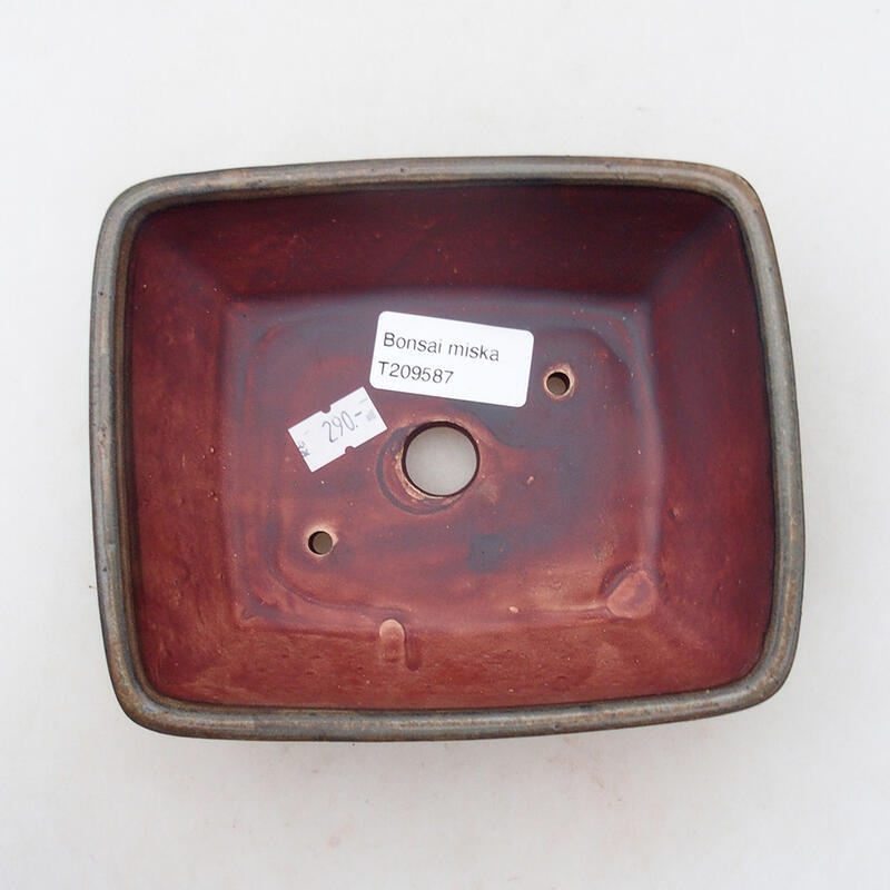 Bol à bonsaï en céramique 12 x 15 x 6 cm, brun