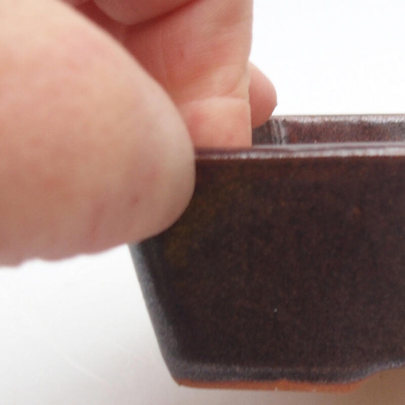 Bol à bonsaï en céramique 12 x 8,5 x 3,5 cm, brun