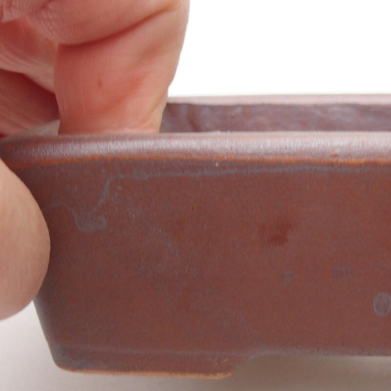 Bol à bonsaï en céramique 12 x 8,5 x 3,5 cm, couleur métal