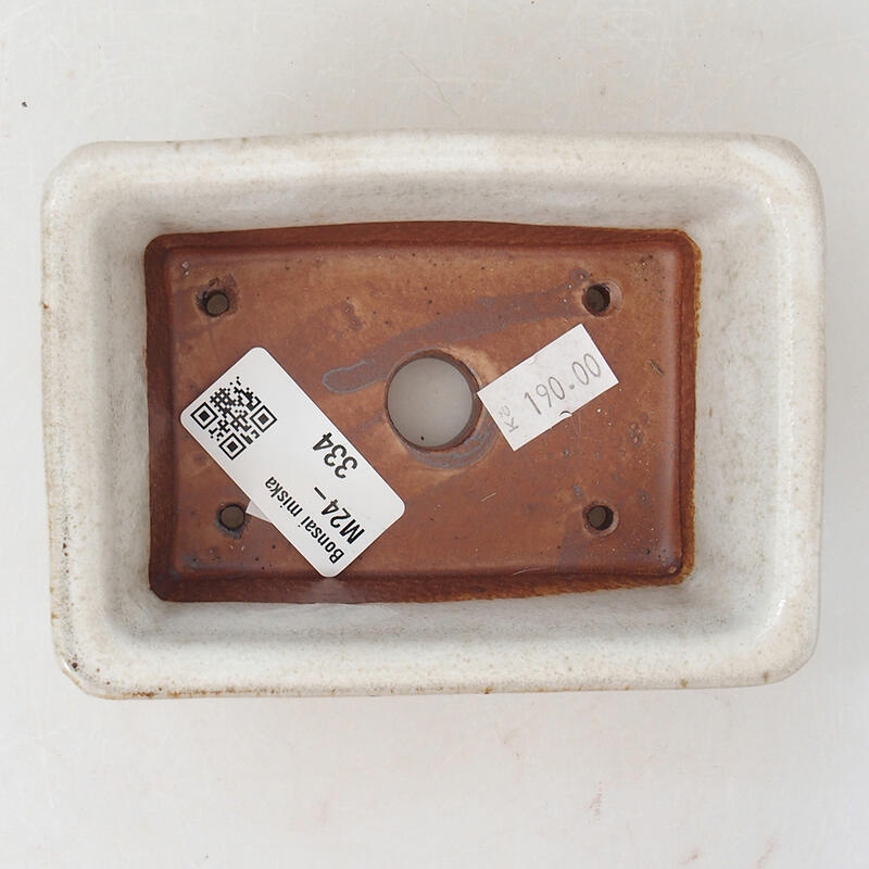 Bol à bonsaï en céramique 12 x 8,5 x 4,5 cm, blanc