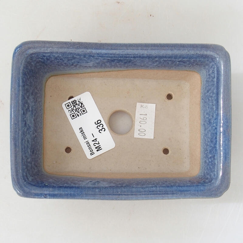 Bol à bonsaï en céramique 12 x 8,5 x 4,5 cm, couleur bleu