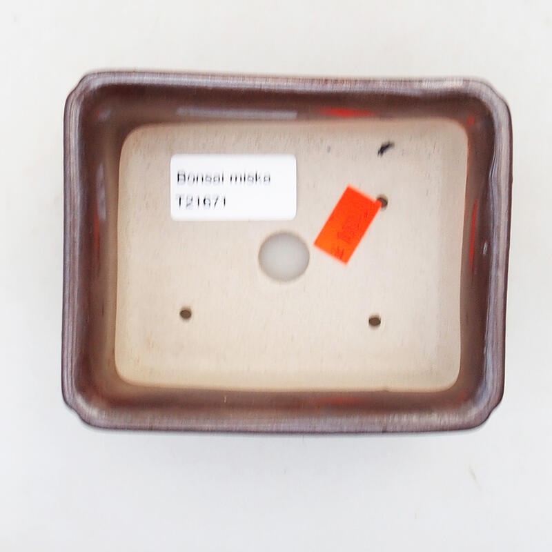 Bol à bonsaï en céramique 12 x 9,5 x 4,5 cm, brun