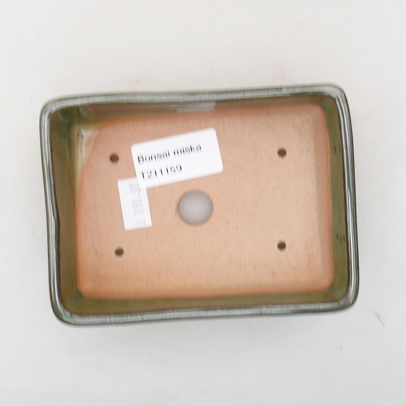 Bol à bonsaï en céramique 12 x 9 x 4 cm, vert