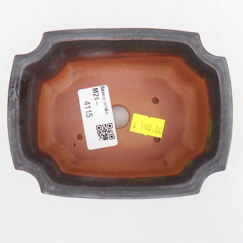 Bol à bonsaï en céramique 12 x 9 x 5,5 cm, couleur métal