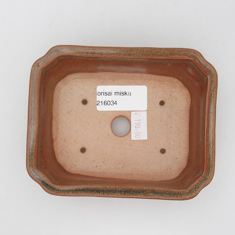 Bol à bonsaï en céramique 13,5 x 10,5 x 3,5 cm, brun